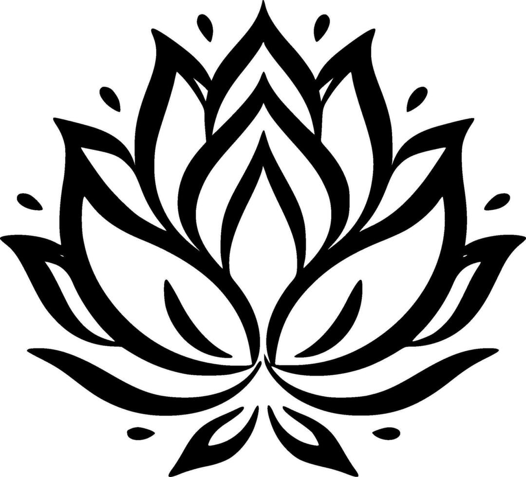 Flower, Black and White Vector illustration