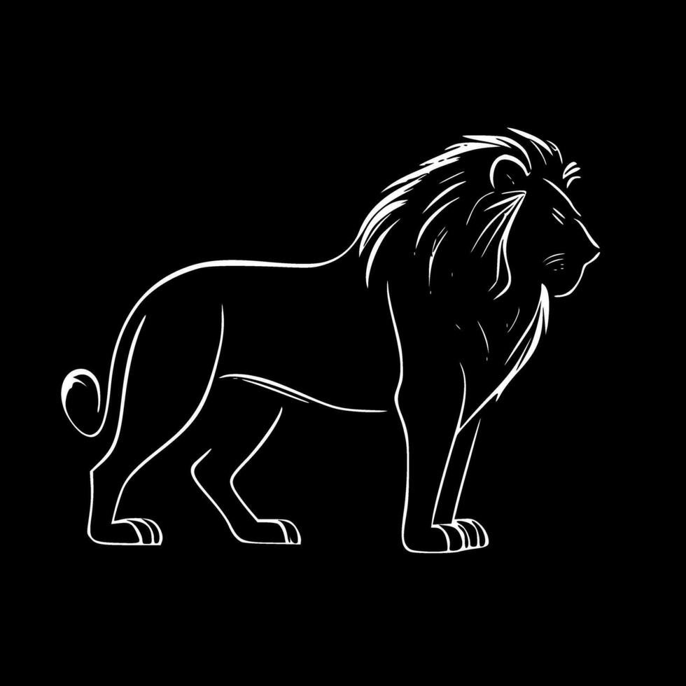 Lion - Black and White Isolated Icon - Vector illustration