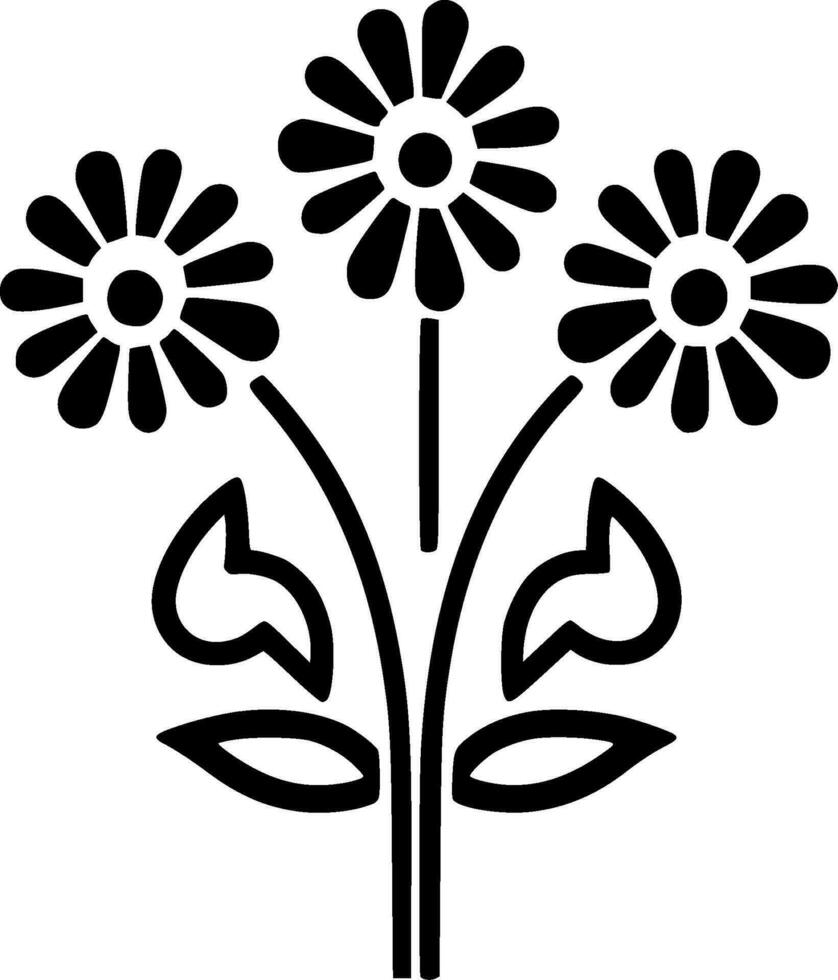 Flowers, Minimalist and Simple Silhouette - Vector illustration