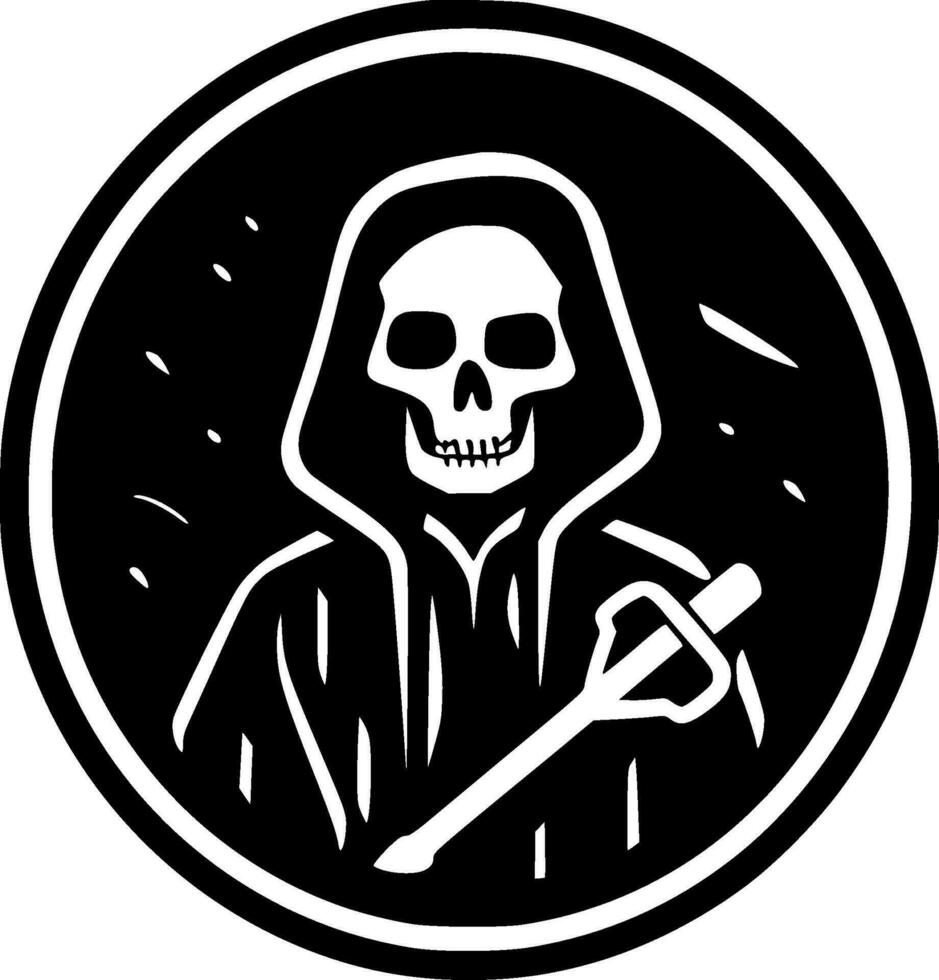 Death, Black and White Vector illustration