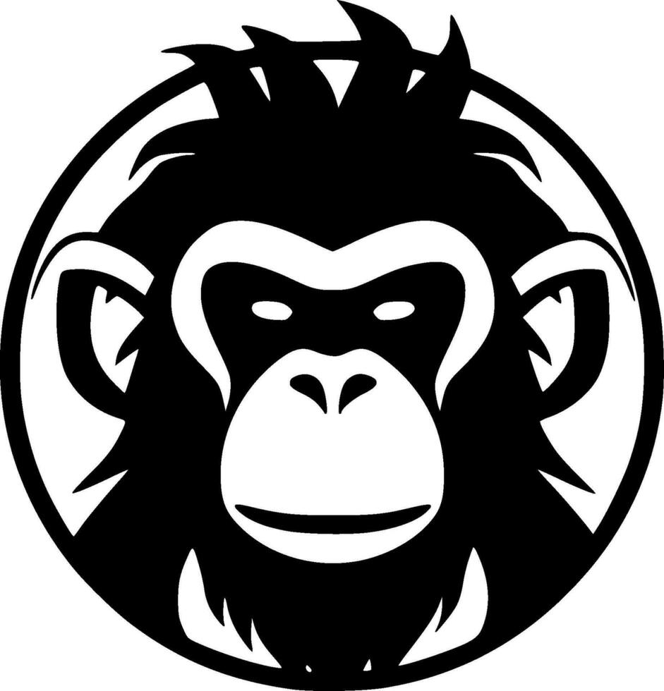Monkey - Minimalist and Flat Logo - Vector illustration