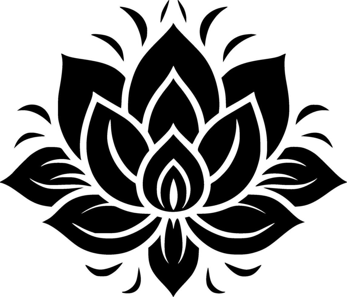 Mandala - Black and White Isolated Icon - Vector illustration