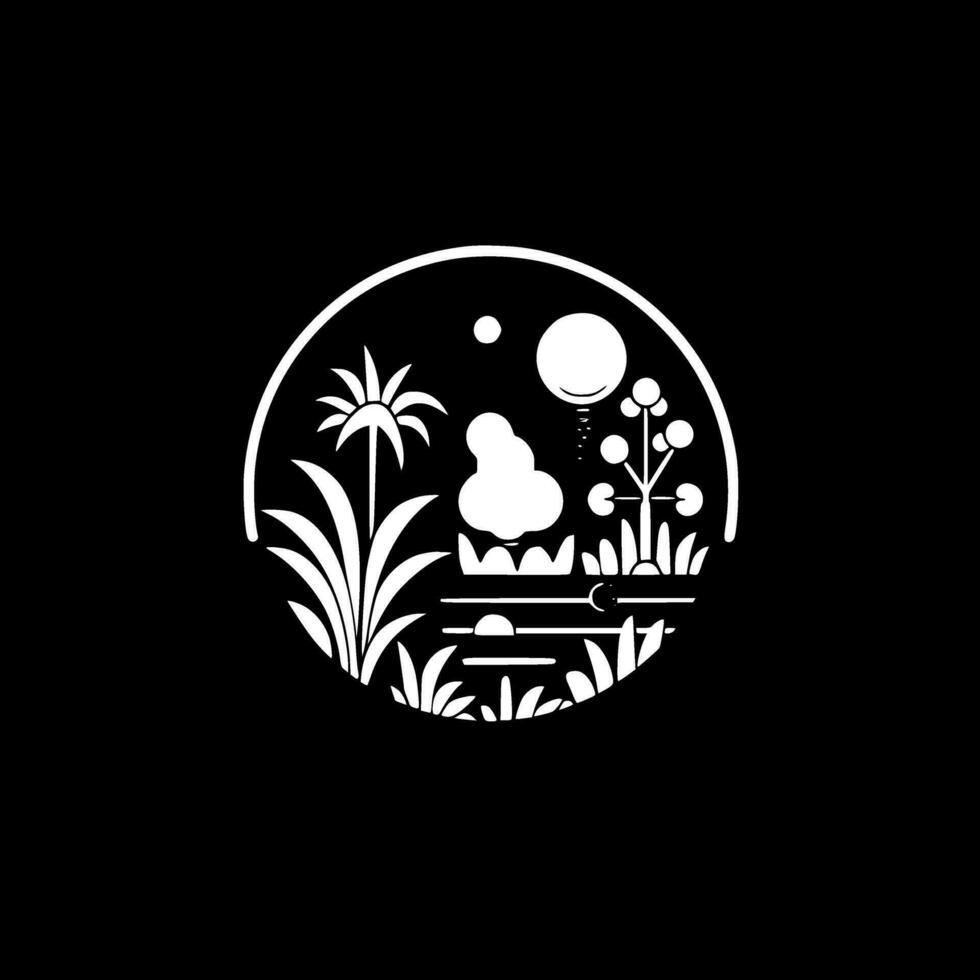 Garden, Minimalist and Simple Silhouette - Vector illustration