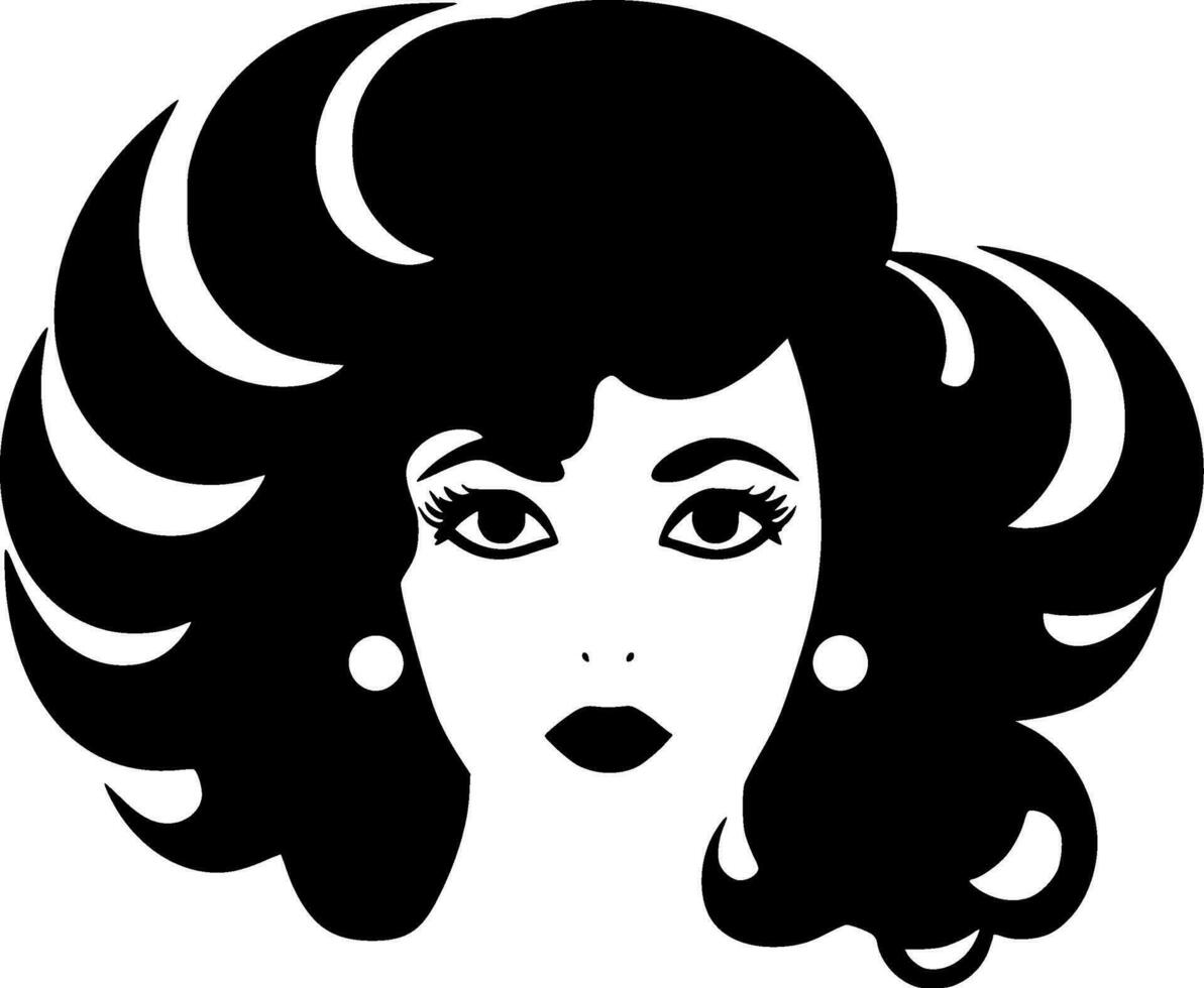 Mom, Black and White Vector illustration