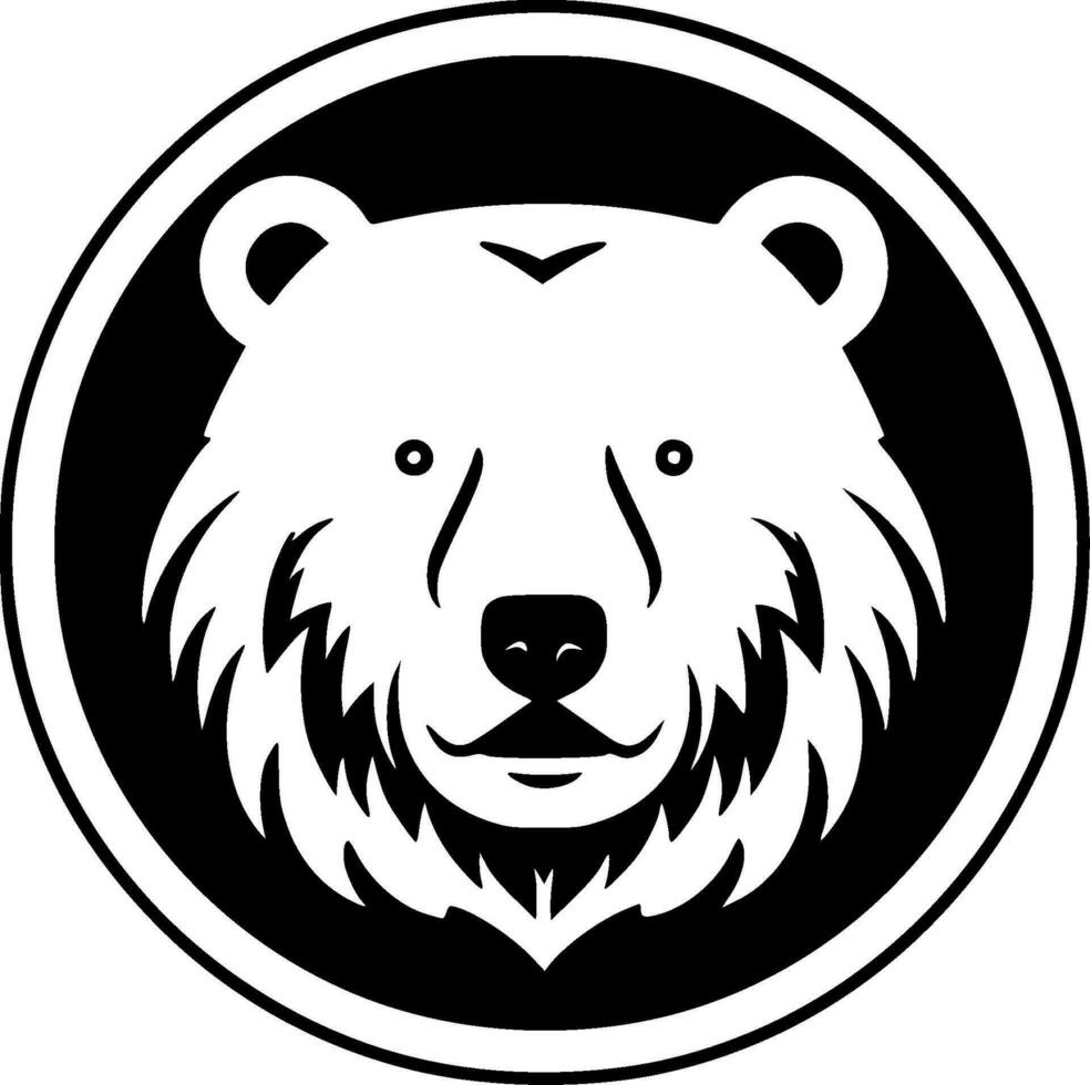 oso - negro y blanco aislado icono - vector ilustración