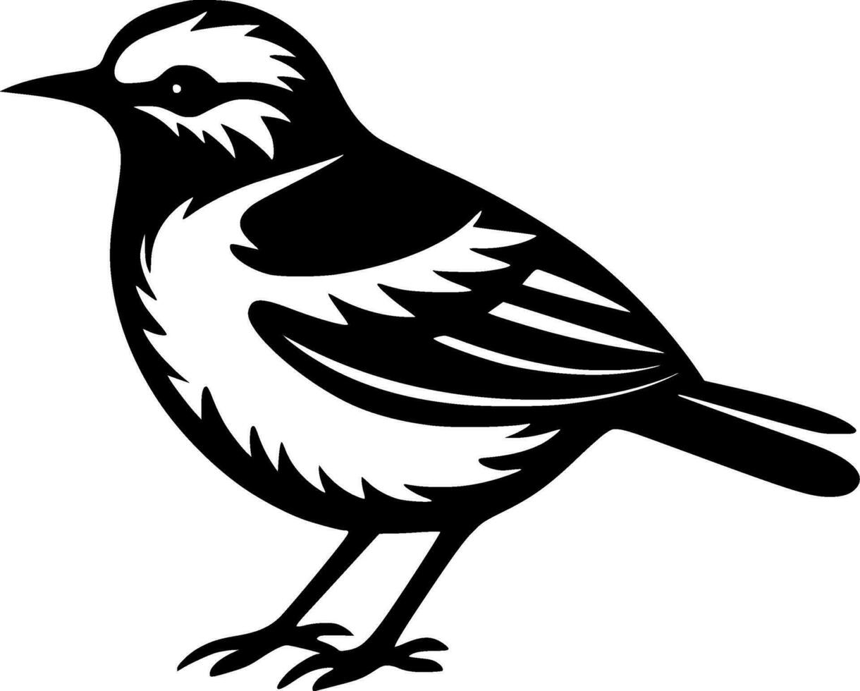 pájaro, negro y blanco vector ilustración