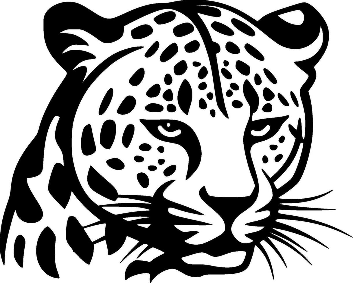 Leopard - Black and White Isolated Icon - Vector illustration