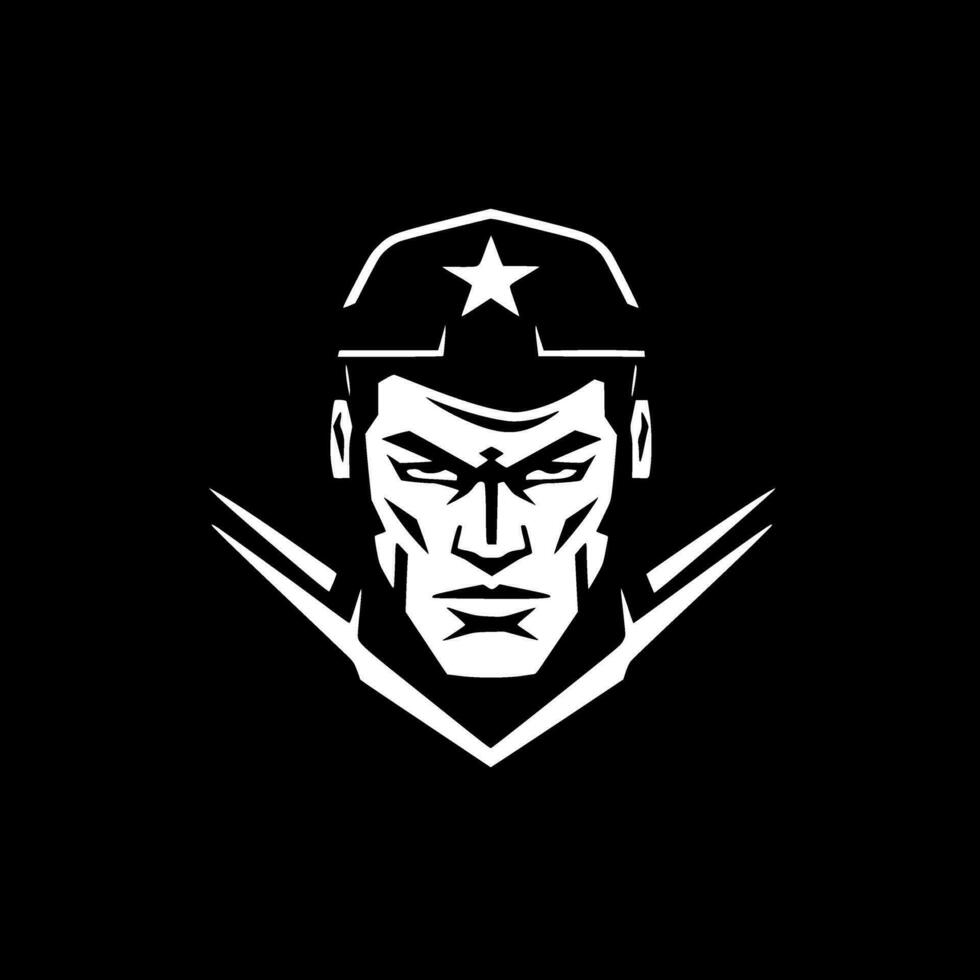 militar - negro y blanco aislado icono - vector ilustración