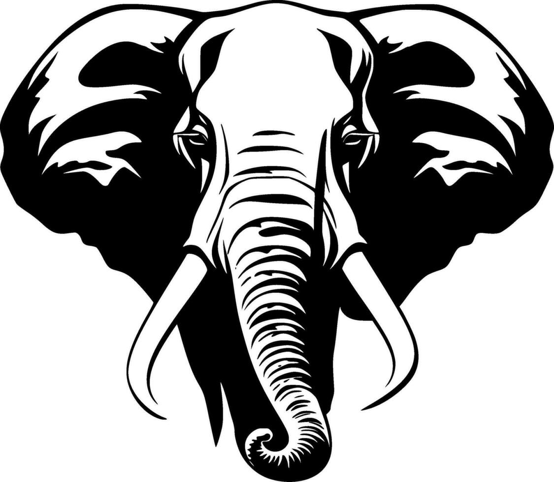 Elephant, Minimalist and Simple Silhouette - Vector illustration