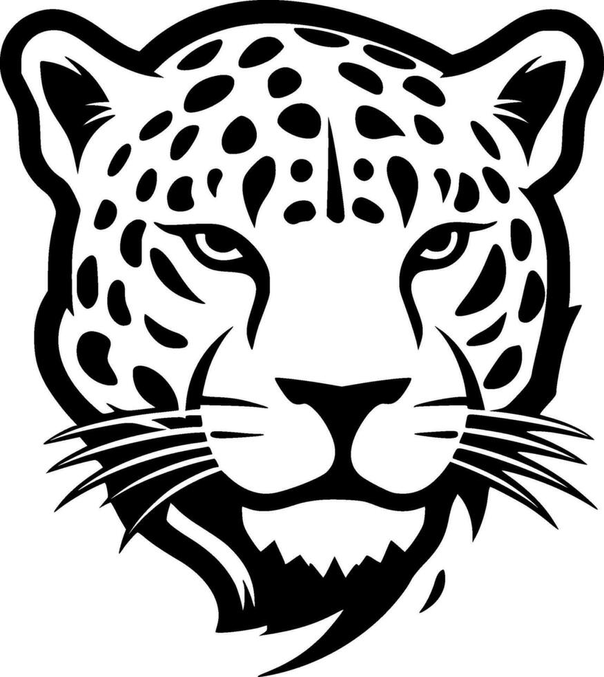 Leopard - Black and White Isolated Icon - Vector illustration