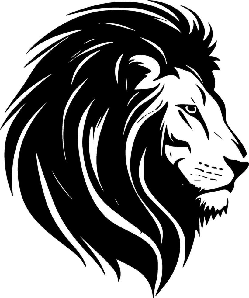 león - negro y blanco aislado icono - vector ilustración