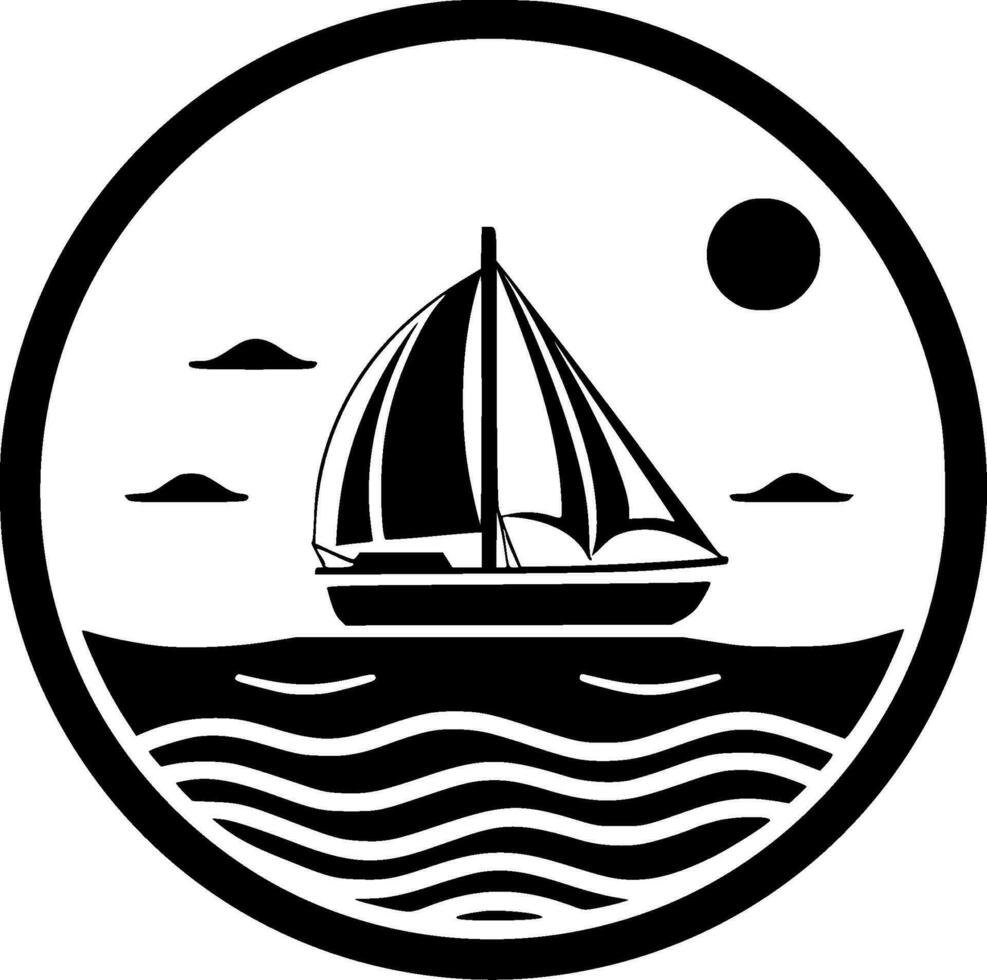 Nautical, Minimalist and Simple Silhouette - Vector illustration