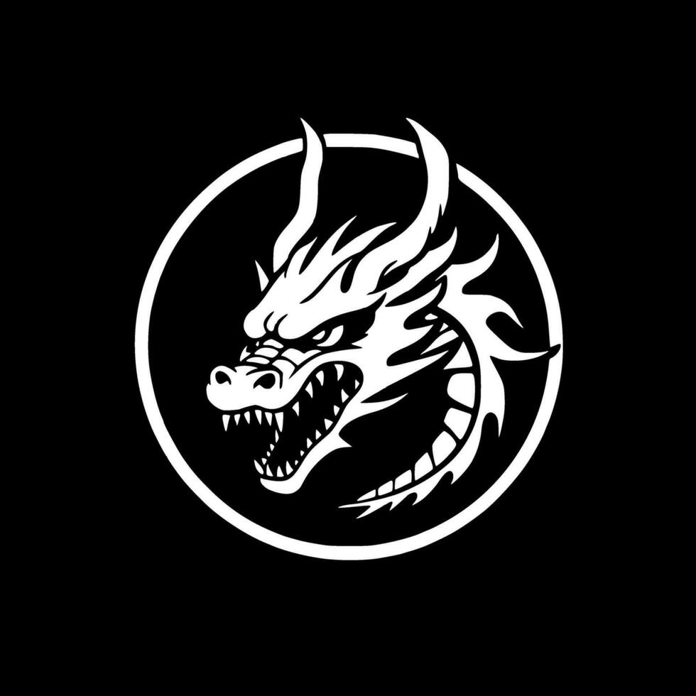 Dragon, Minimalist and Simple Silhouette - Vector illustration