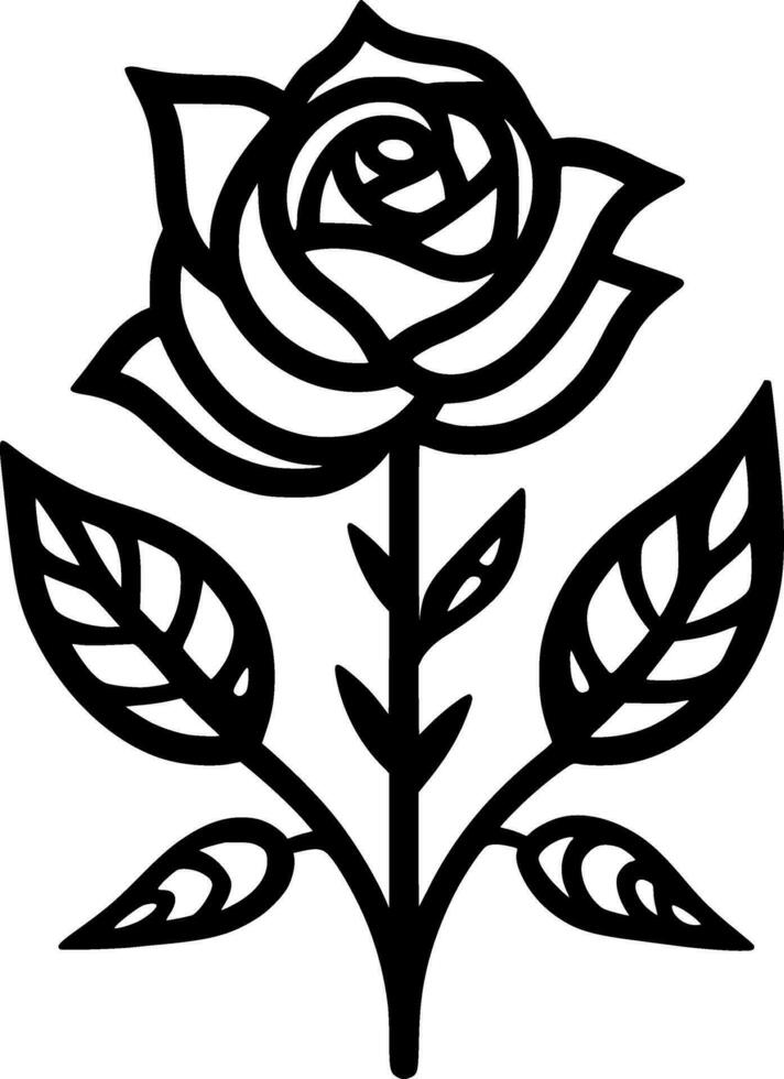Flower, Black and White Vector illustration