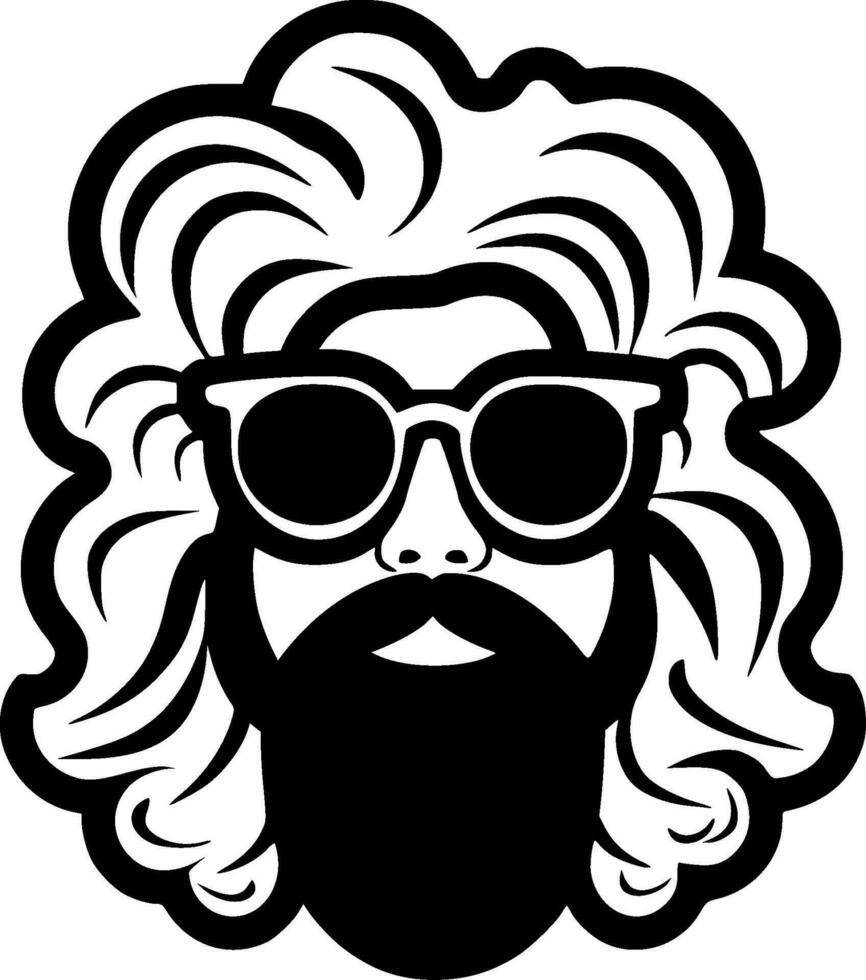 Hippie, Minimalist and Simple Silhouette - Vector illustration