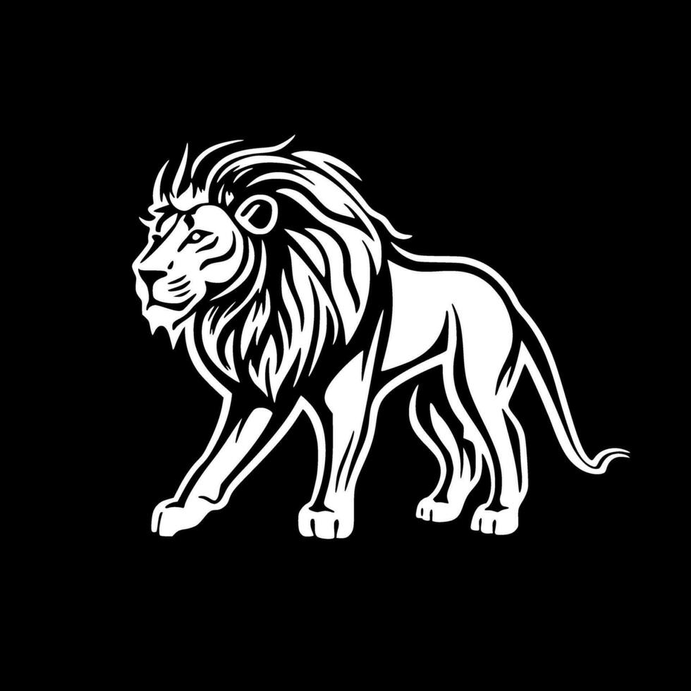 Lion, Minimalist and Simple Silhouette - Vector illustration