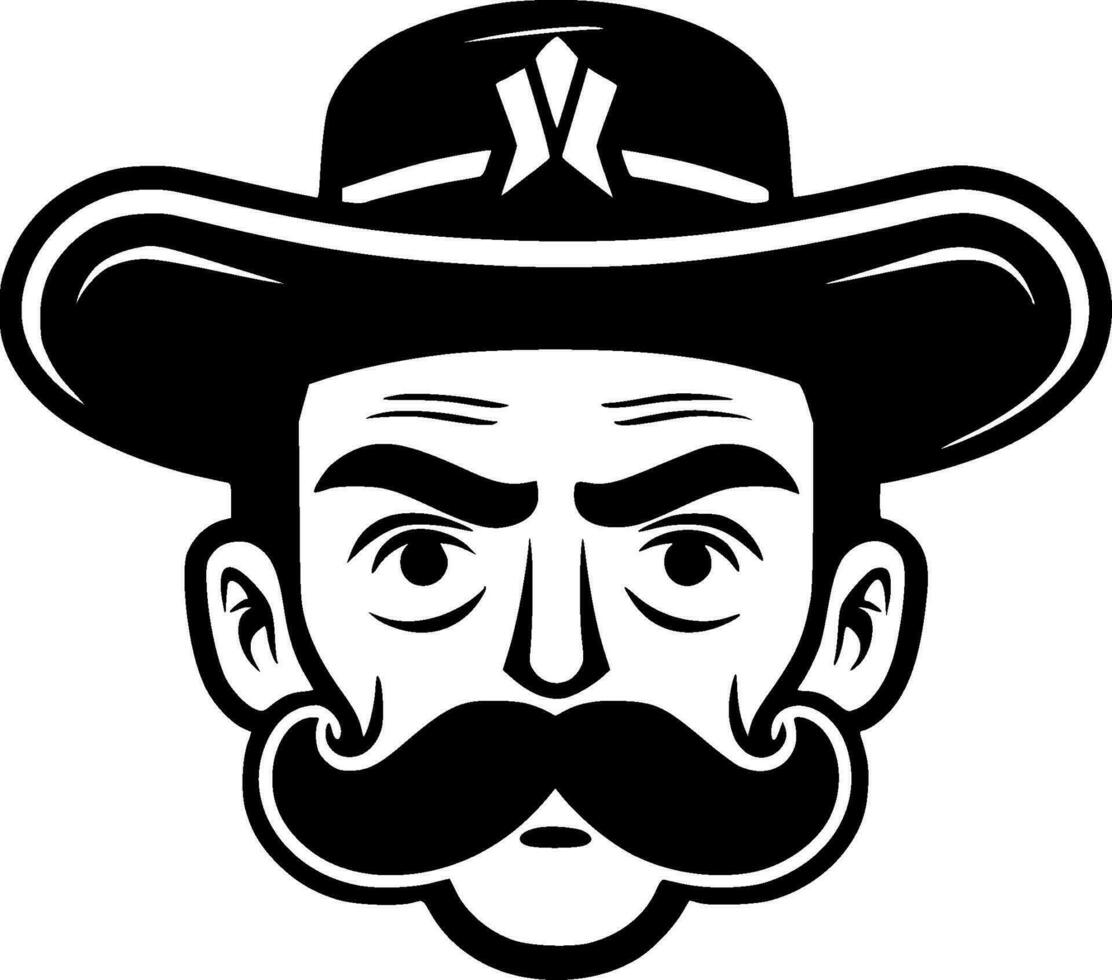 Mexican - Black and White Isolated Icon - Vector illustration