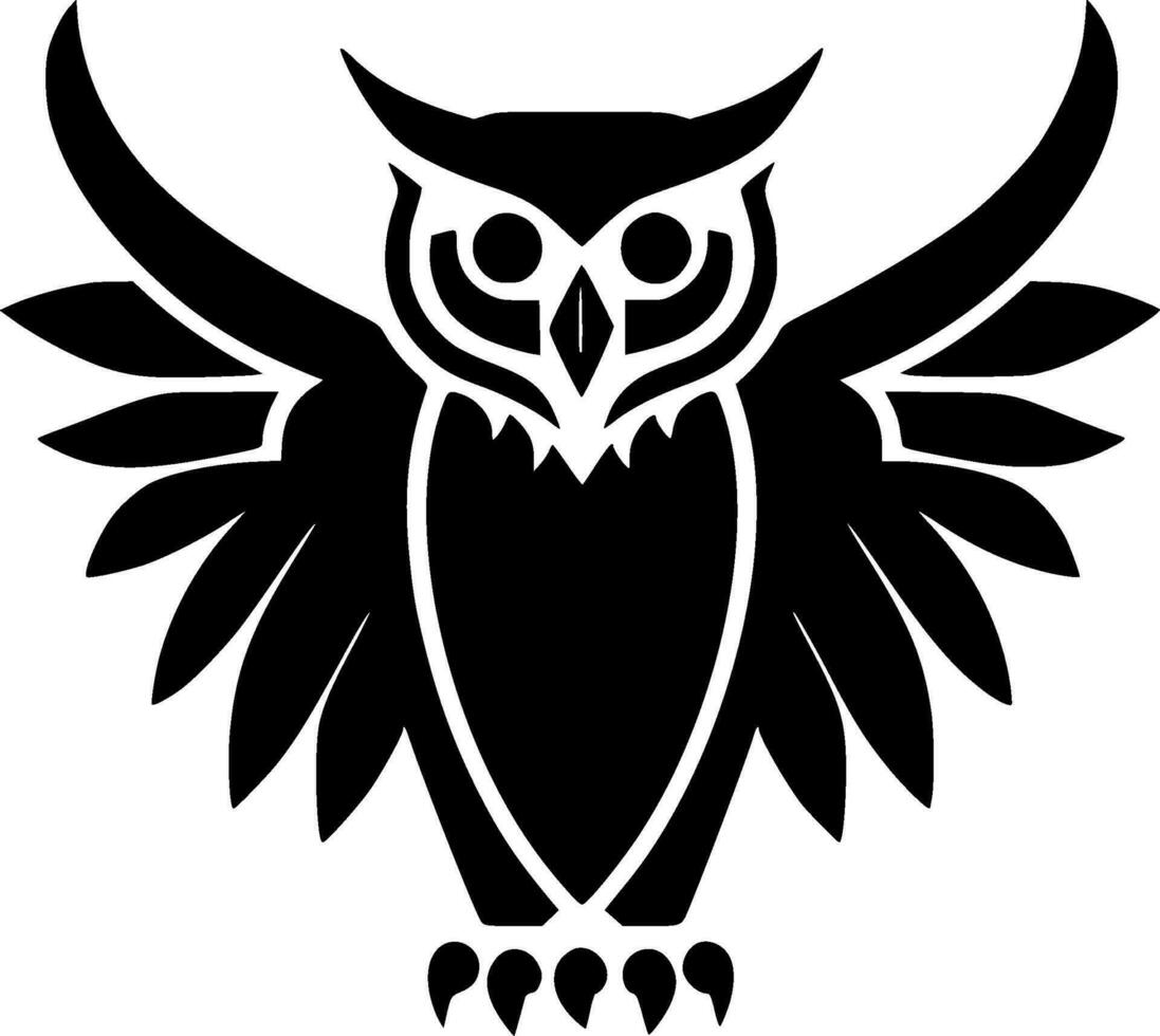 Owl, Minimalist and Simple Silhouette - Vector illustration