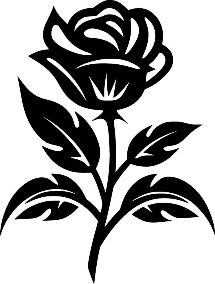 Flower, Black and White Vector illustration