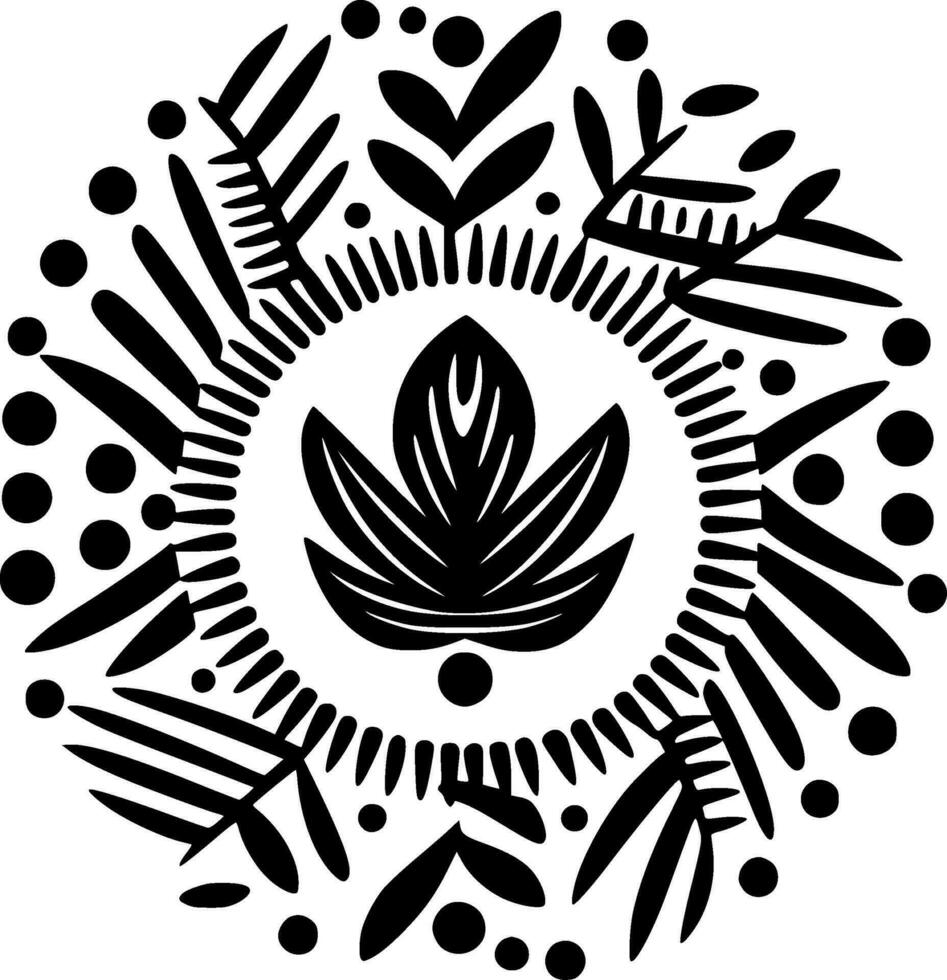 Boho - Black and White Isolated Icon - Vector illustration