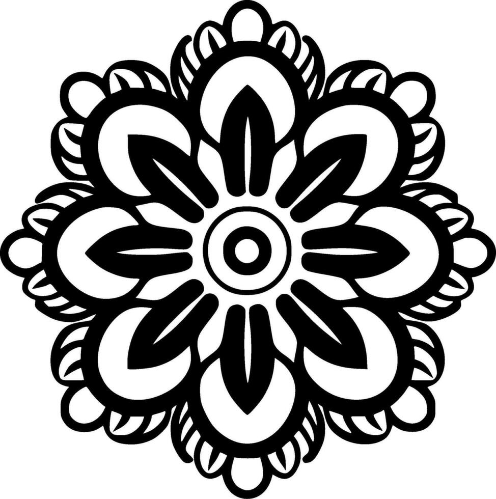Mandala, Minimalist and Simple Silhouette - Vector illustration