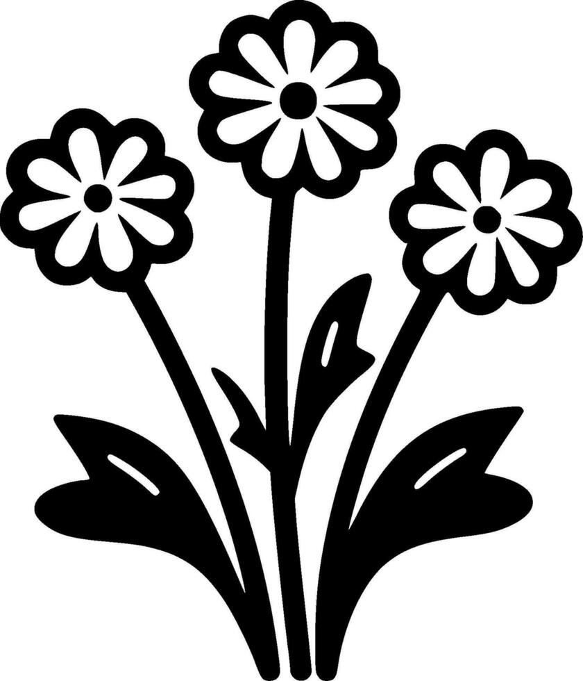 Flowers, Black and White Vector illustration 26708701 Vector Art at ...