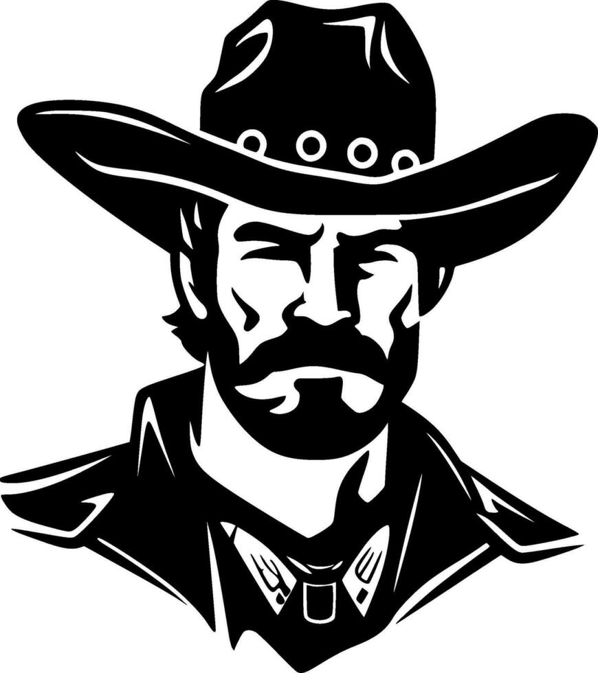 vaquero - minimalista y plano logo - vector ilustración