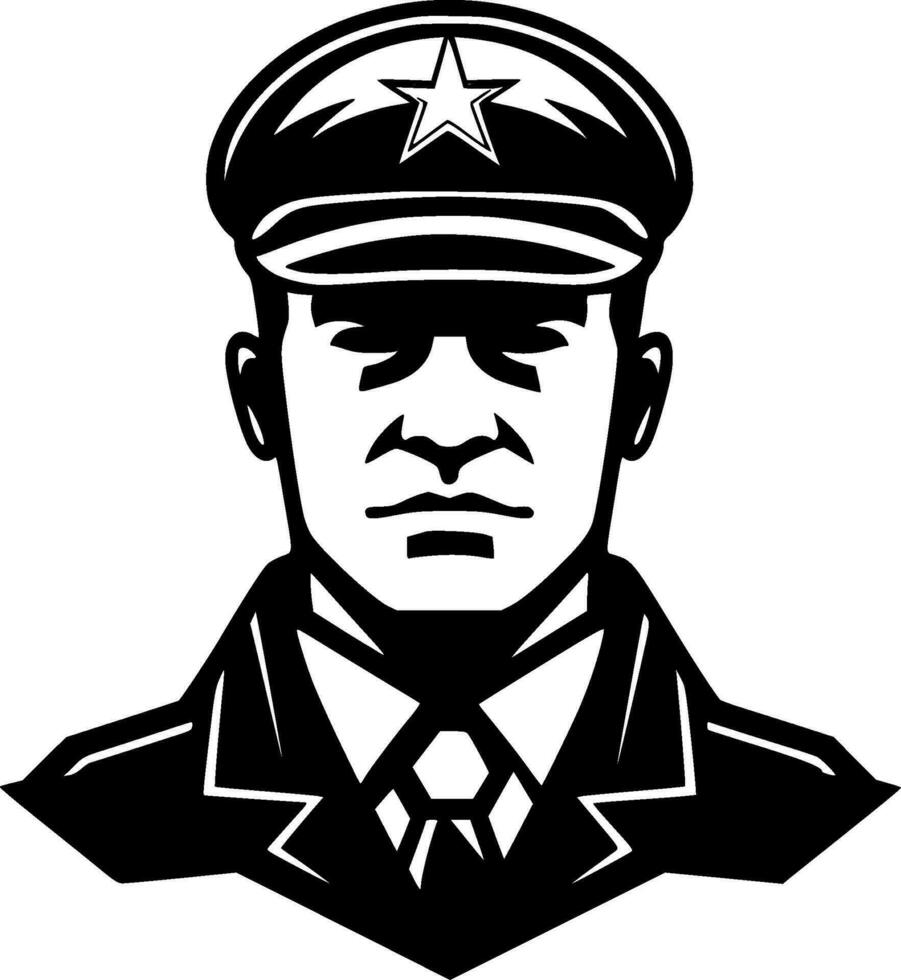 Military - Black and White Isolated Icon - Vector illustration