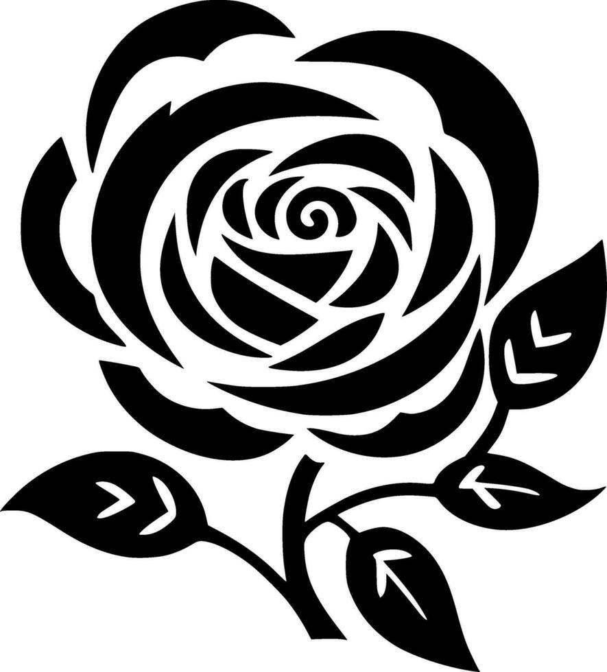 Flower, Black and White Vector illustration