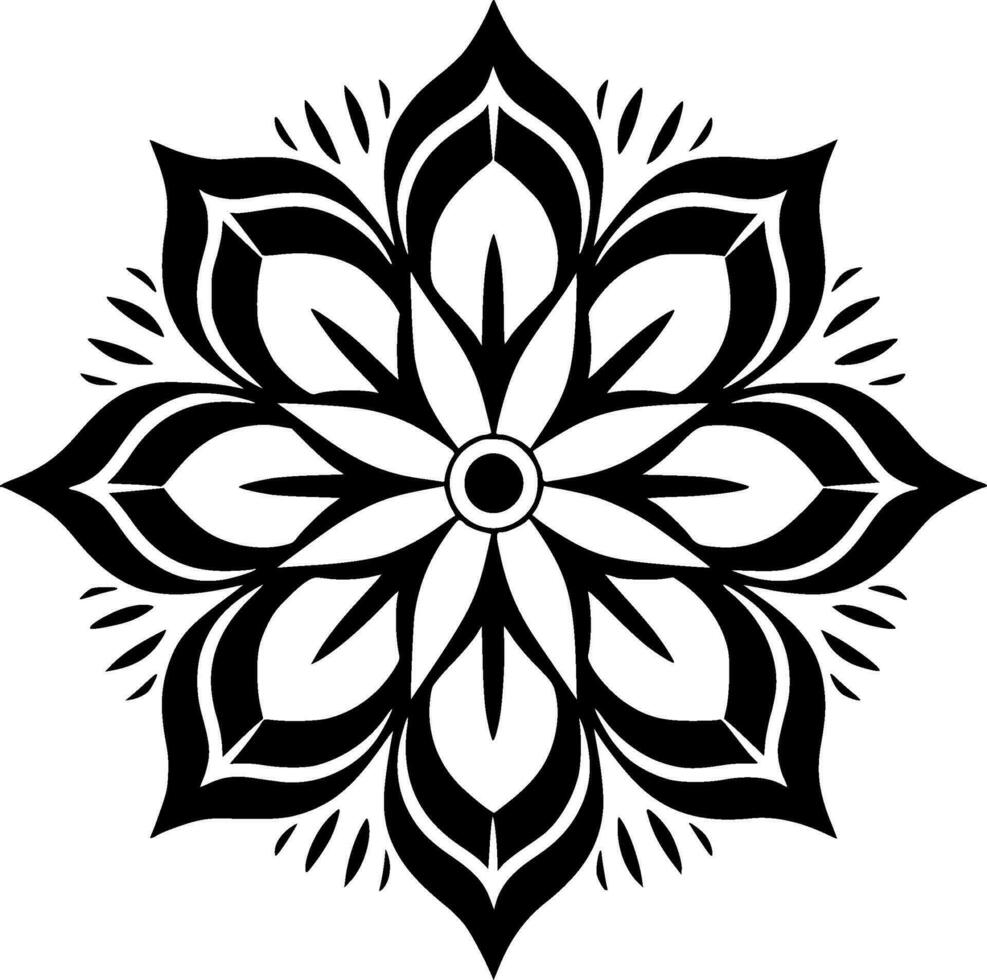 Mandala, Minimalist and Simple Silhouette - Vector illustration