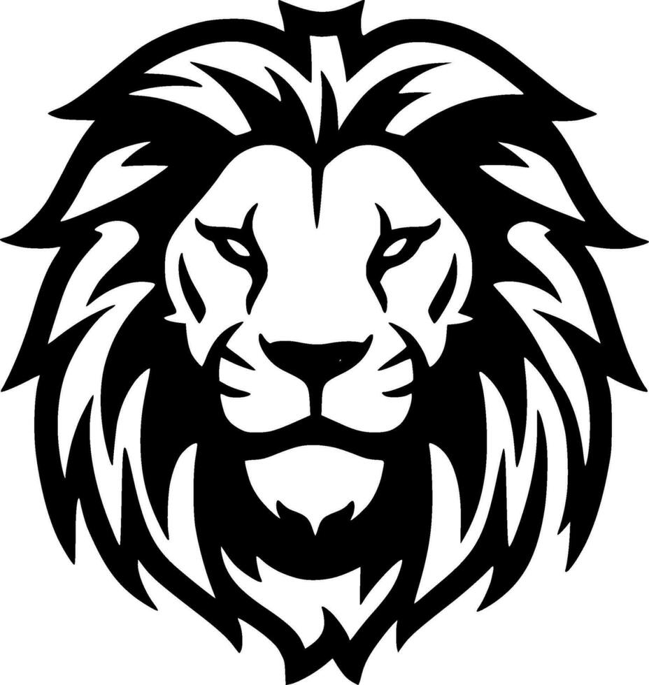 Lion, Black and White Vector illustration