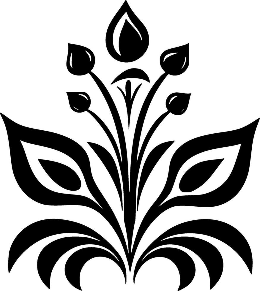 Flower, Black and White Vector illustration