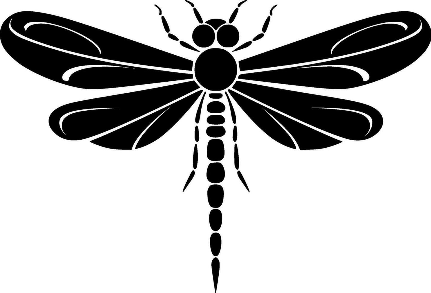 Dragonfly, Minimalist and Simple Silhouette - Vector illustration