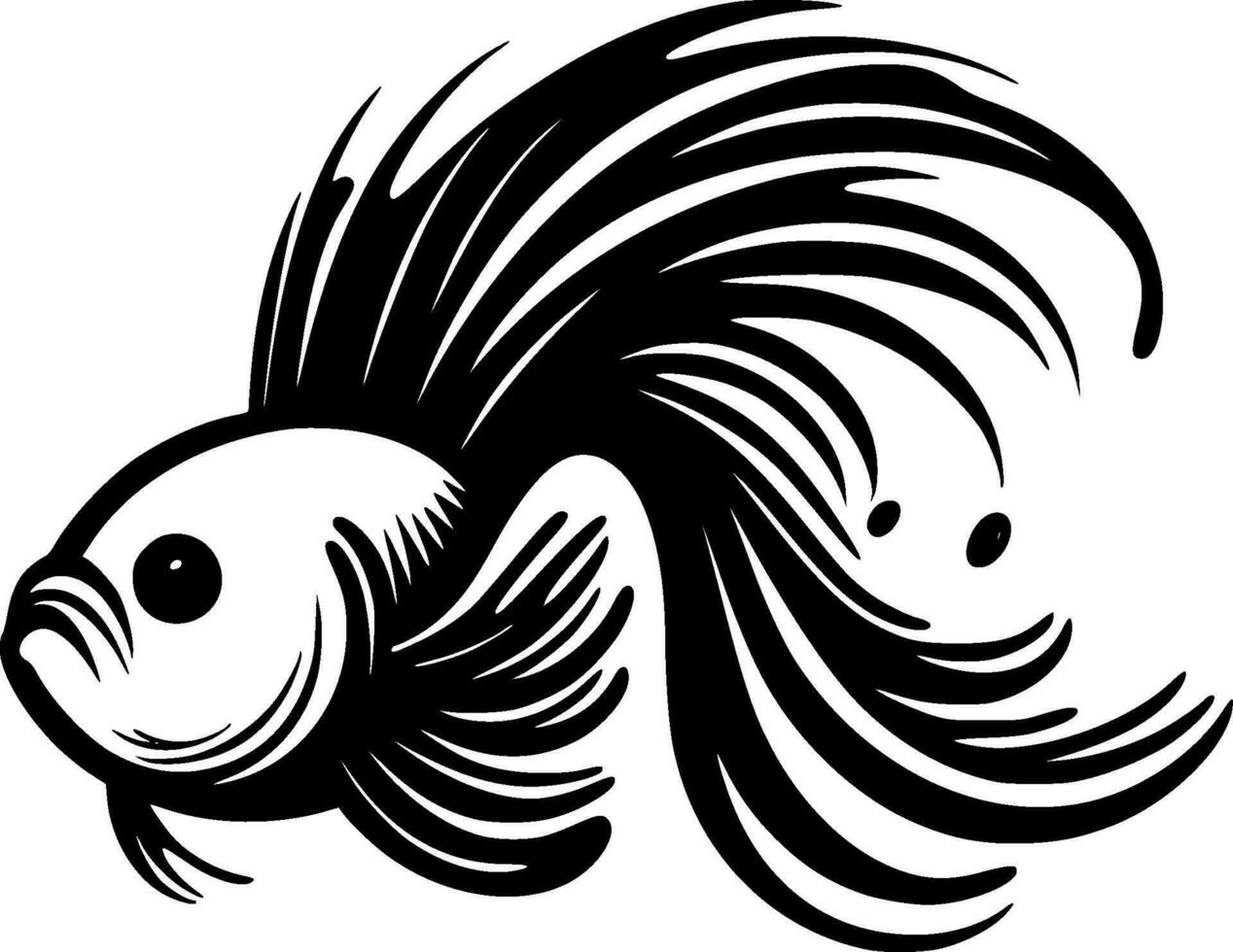 Beta Fish, Minimalist and Simple Silhouette - Vector illustration