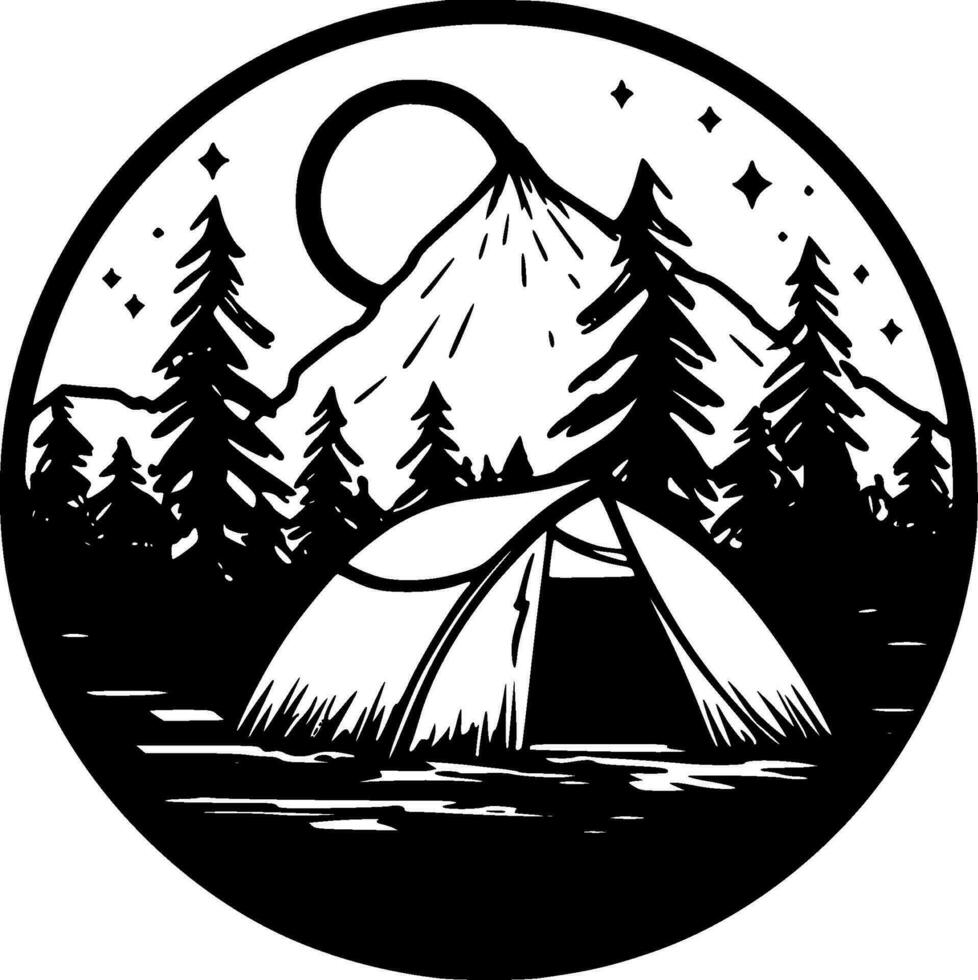 Camping - Minimalist and Flat Logo - Vector illustration
