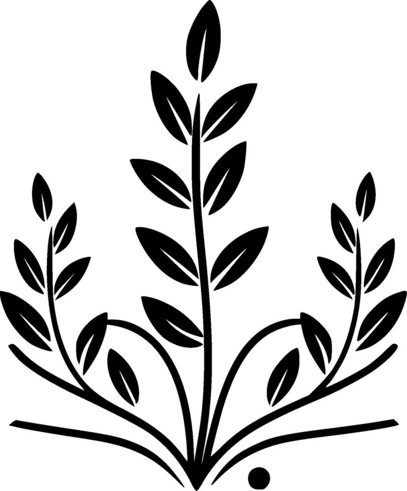 lavanda - negro y blanco aislado icono - vector ilustración