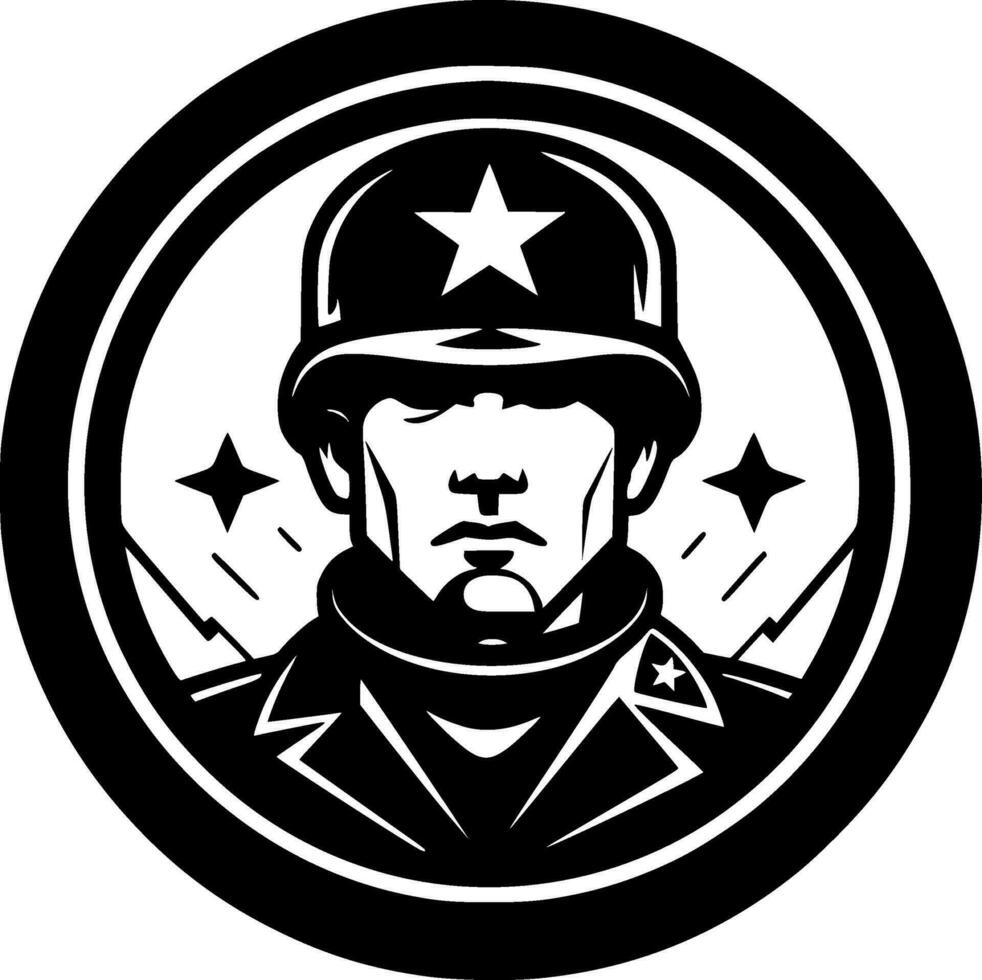 militar - minimalista y plano logo - vector ilustración