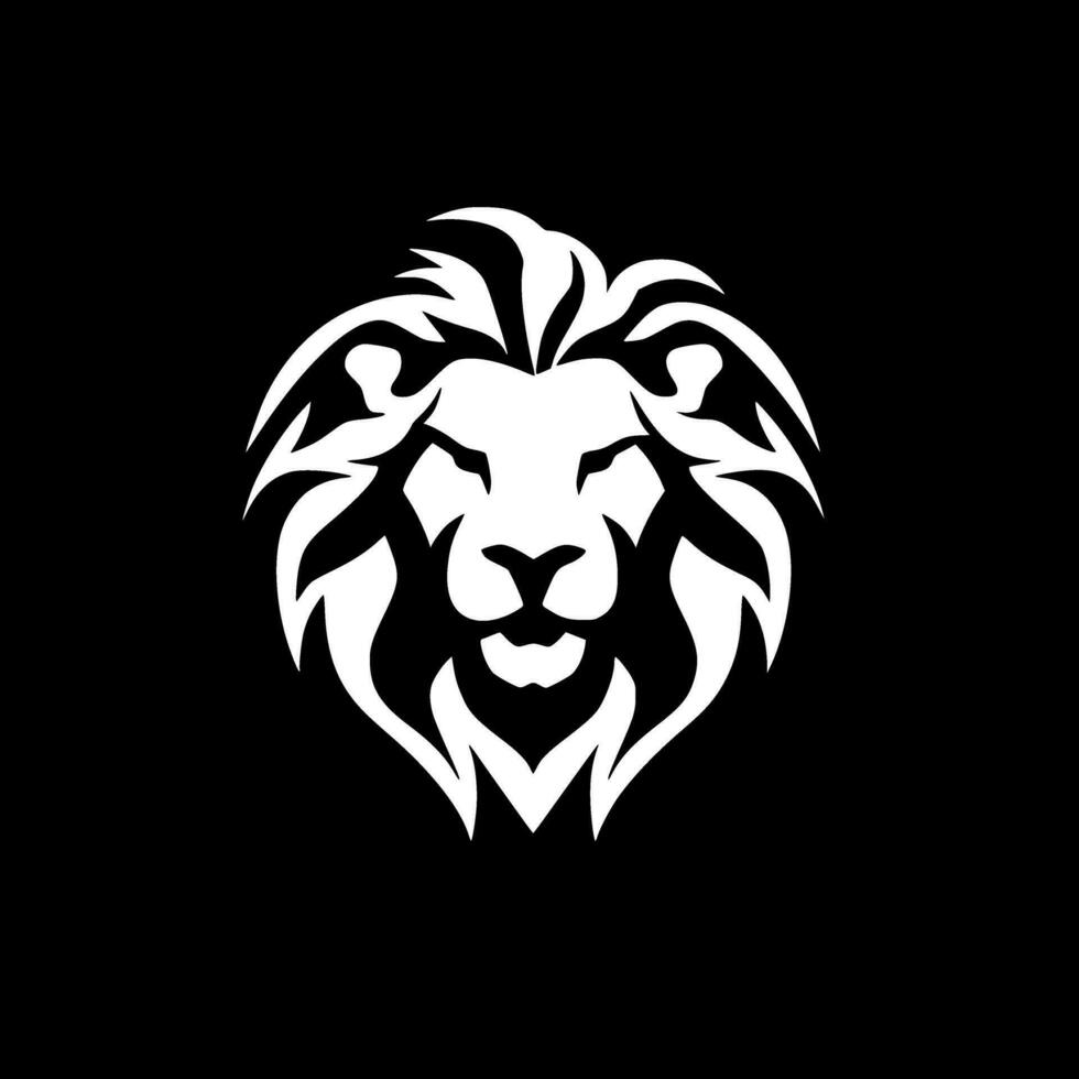 Lion, Black and White Vector illustration