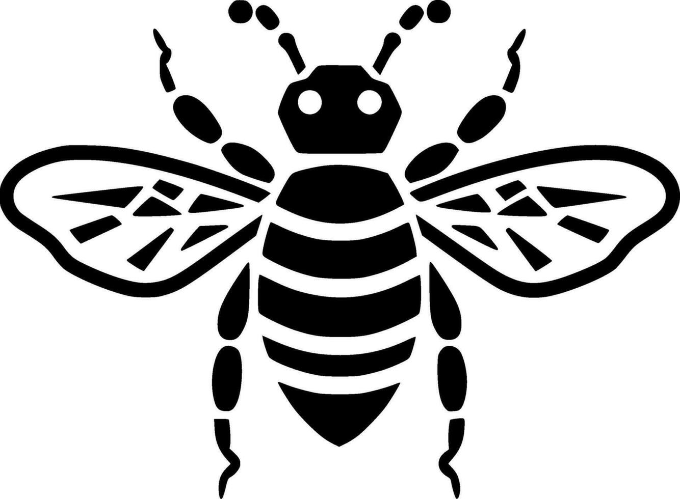 Bee, Minimalist and Simple Silhouette - Vector illustration