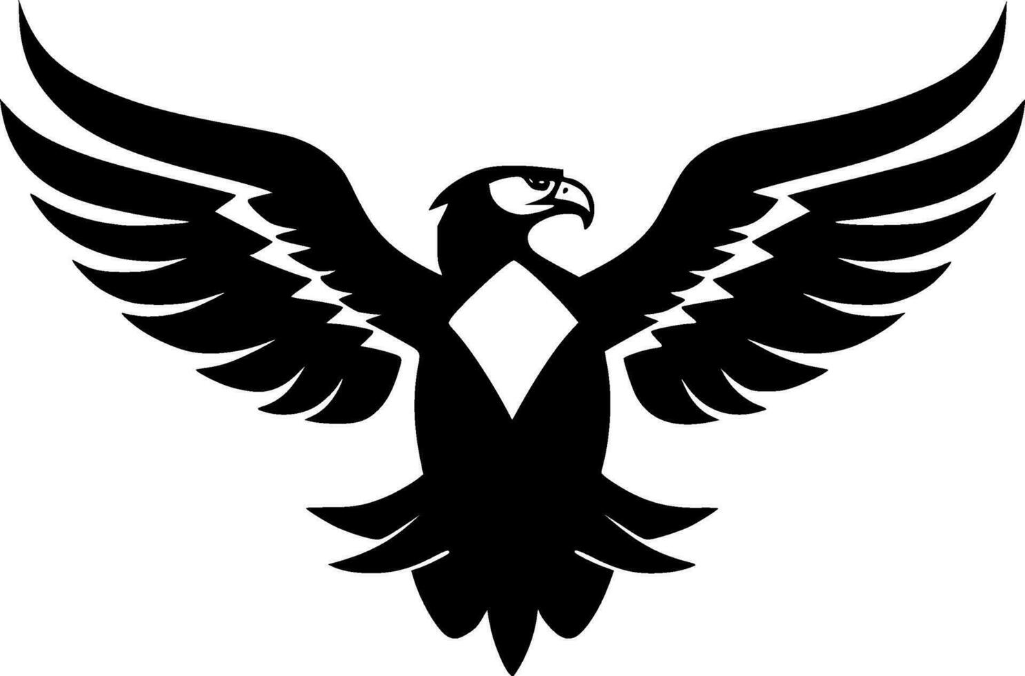Eagle - Black and White Isolated Icon - Vector illustration
