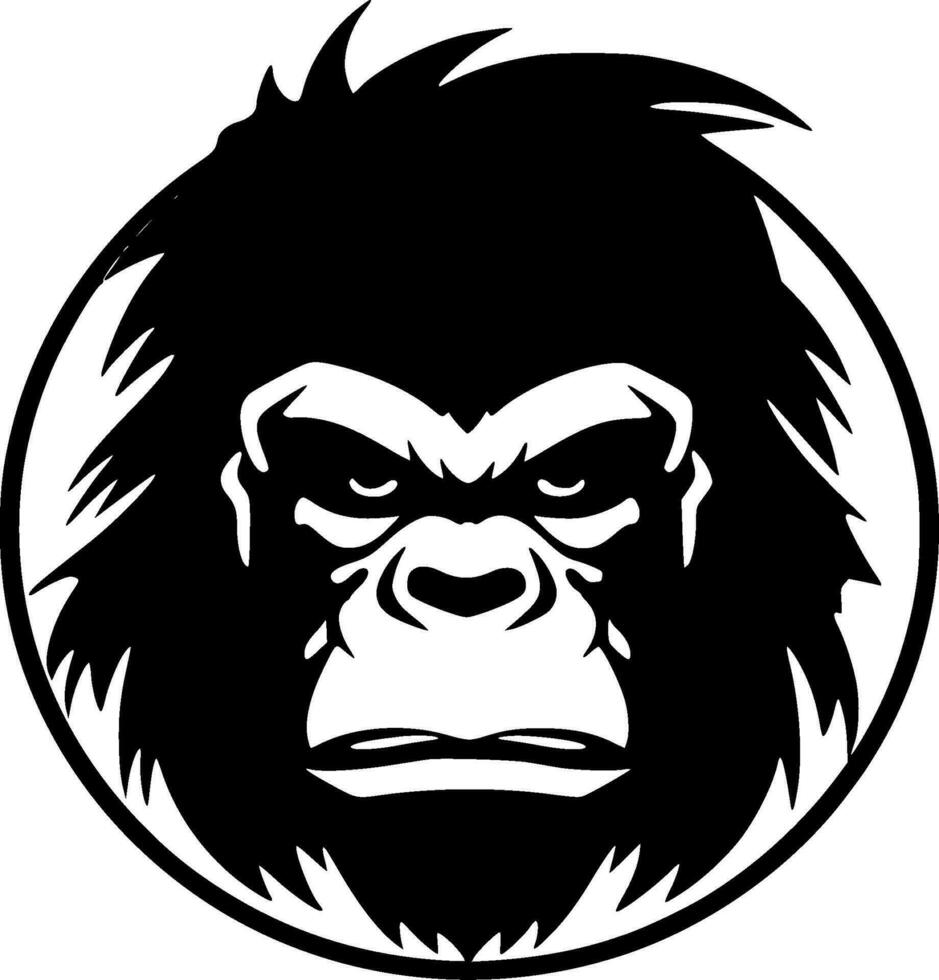 Gorilla - Black and White Isolated Icon - Vector illustration