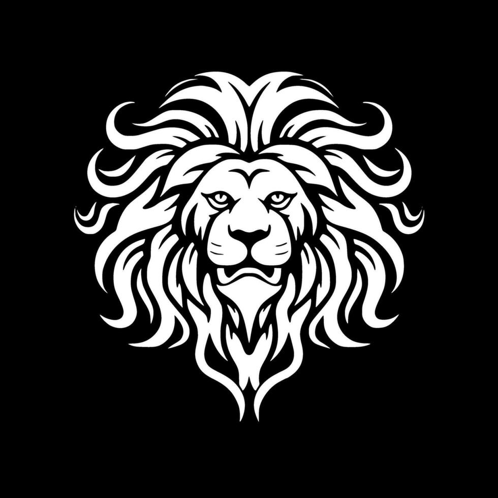 Lion - Black and White Isolated Icon - Vector illustration