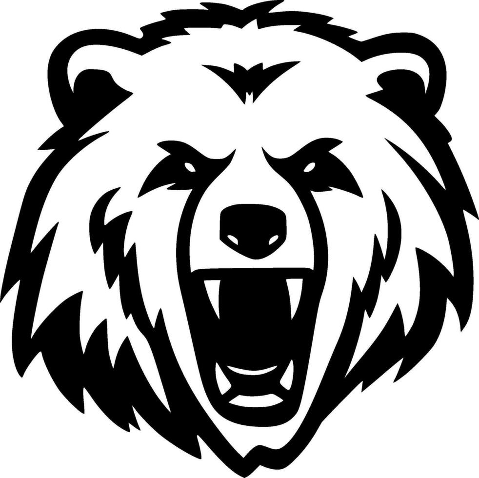 Bear - Black and White Isolated Icon - Vector illustration