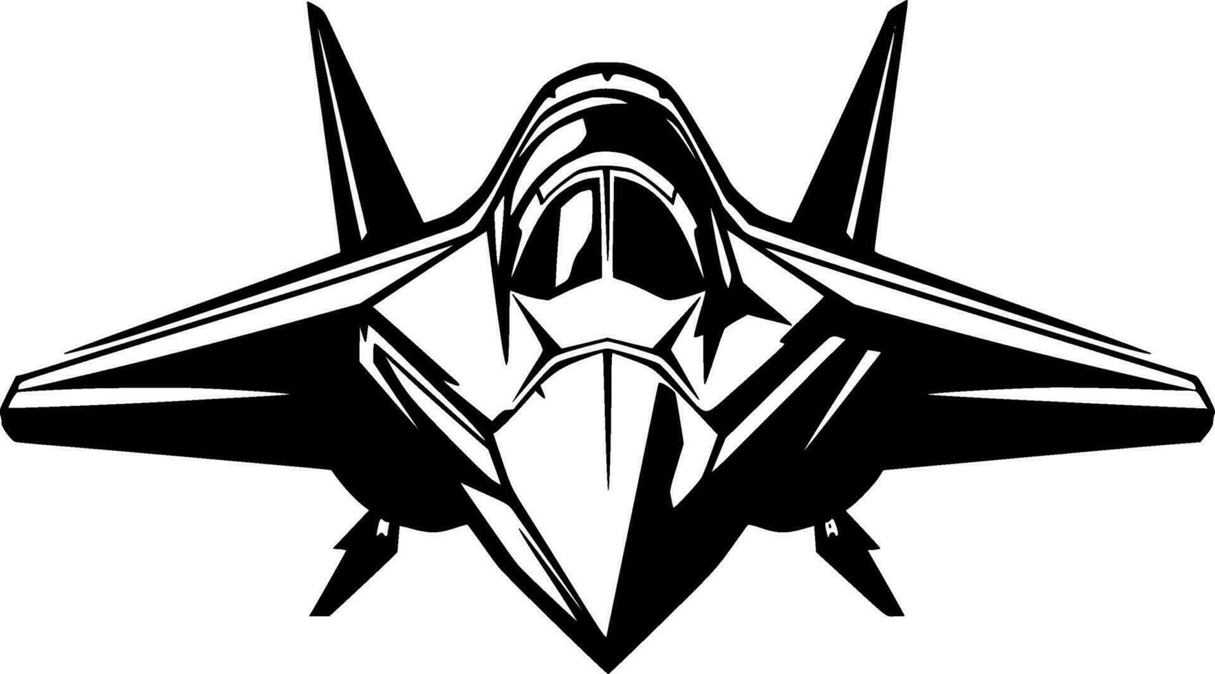 Fighter Jet - Minimalist and Flat Logo - Vector illustration