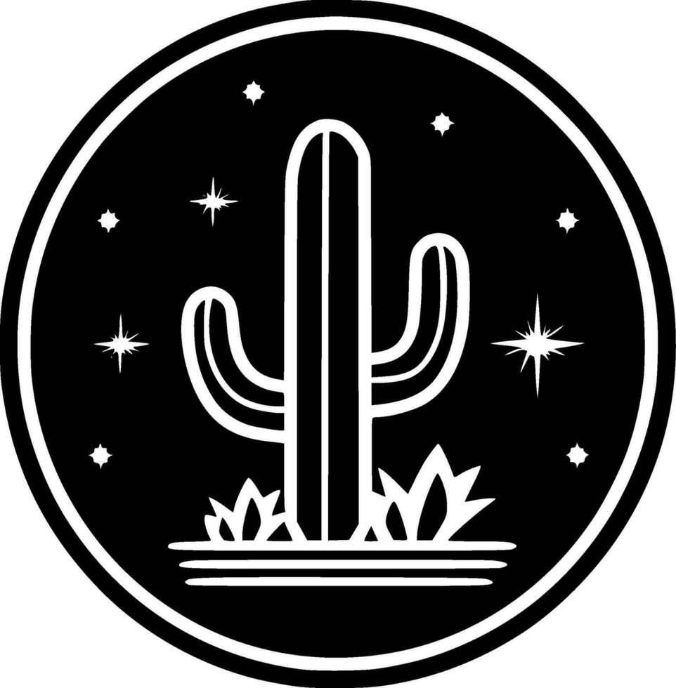 Cactus, Minimalist and Simple Silhouette - Vector illustration