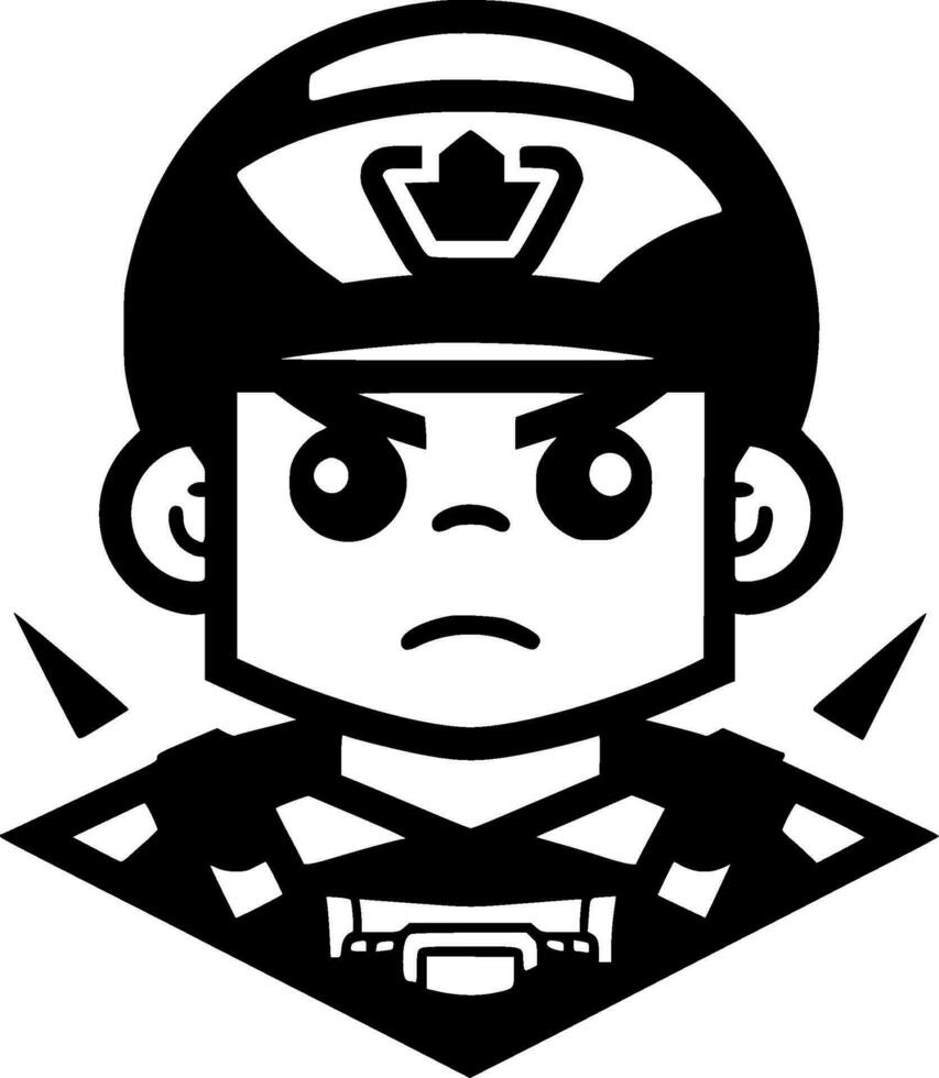 Army - Black and White Isolated Icon - Vector illustration