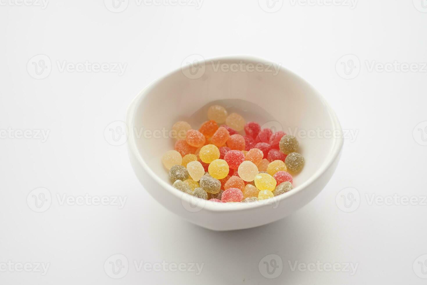 colorful candy sweet jelly in a bowl on table photo
