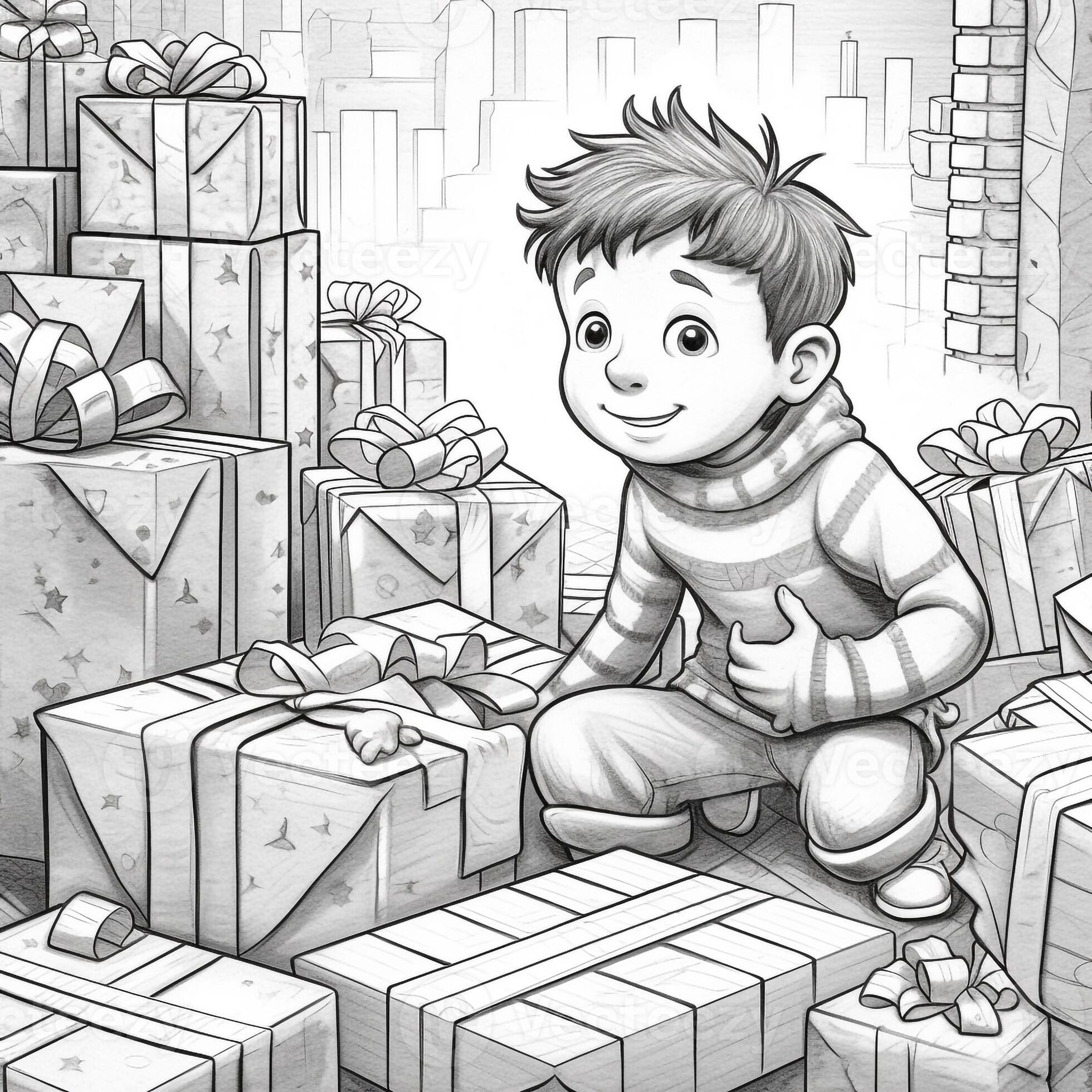 Christmas Coloring Pages 26709583 Stock Photo At Vecteezy
