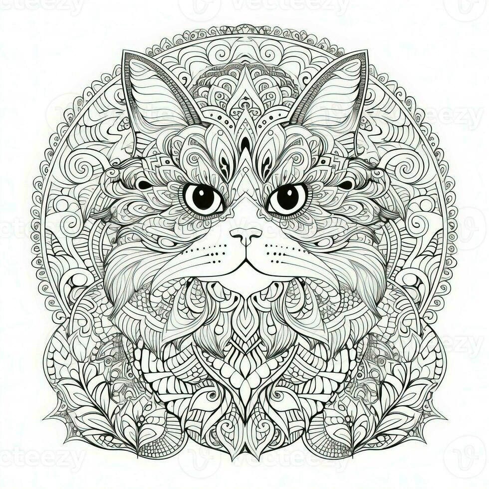 gato colorante paginas exótico línea Arte foto