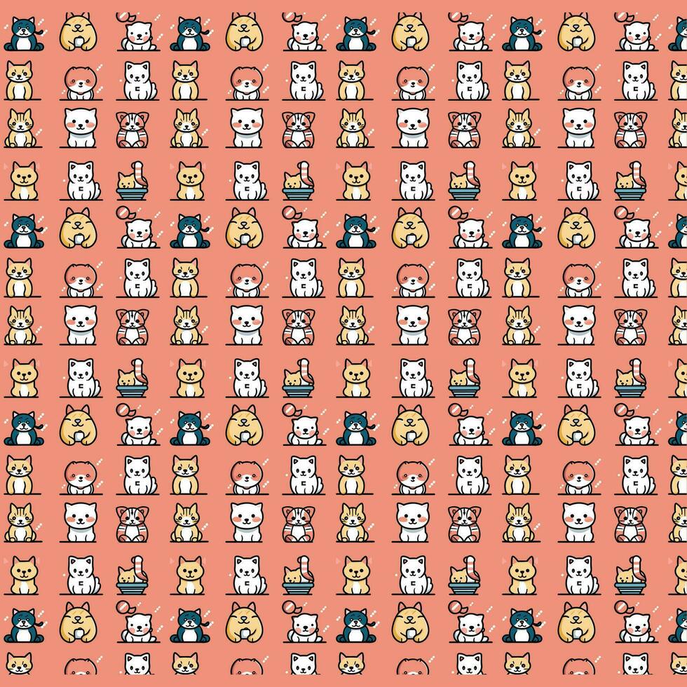 cute cat seamless pattern background vector